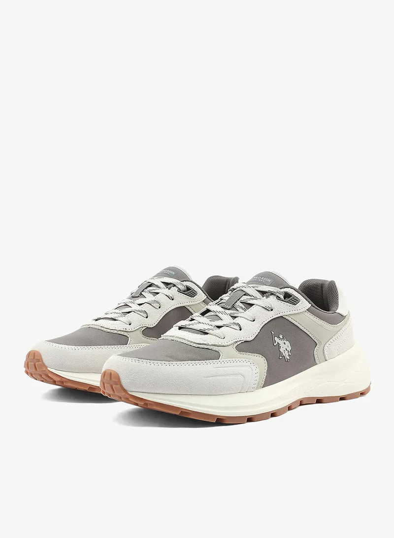 U.S. Polo Assn. grey Men's Grey Low-Top Sneakers - Stylish and Comfortable Footwear for Everyday Wear for Men | Best Price UAE